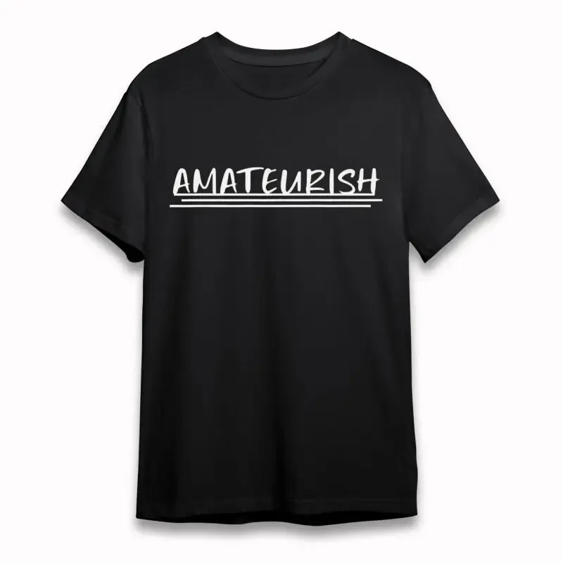 Men'S T Shirt With Amateurish Handwritten Black 100 Cotton