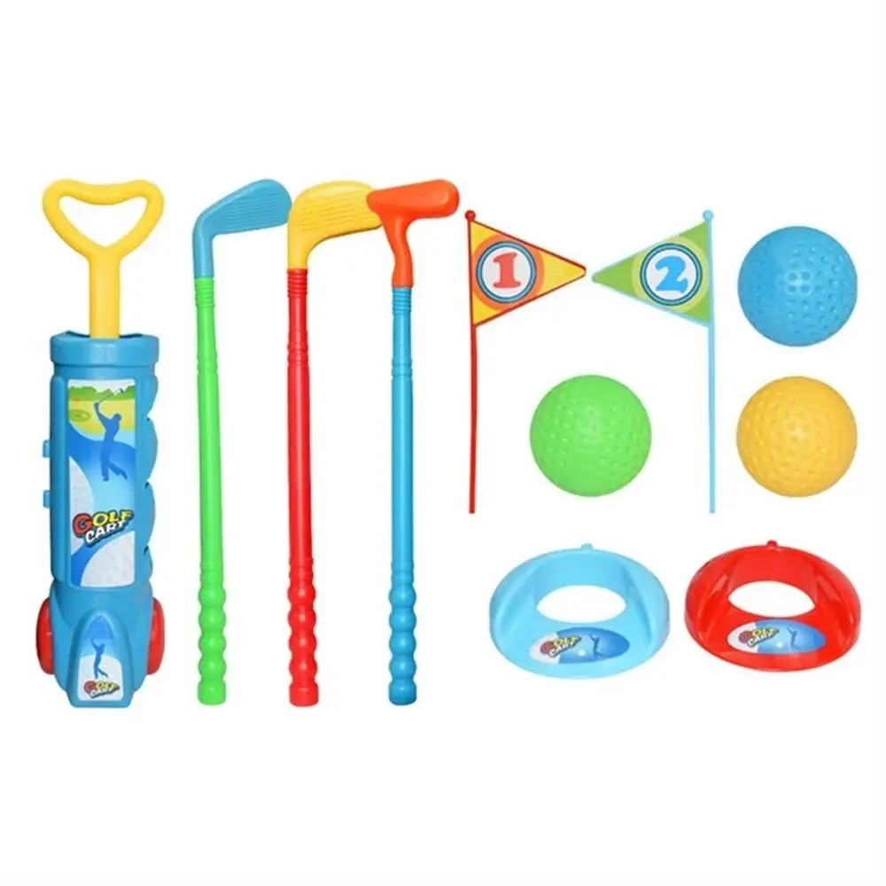 Meerkleurige bal Golfset voor kinderen Vroege educatieve mini-putter Golfset Speelgoed Plastic buitenspeelgoed Oefengolf voor kinderen