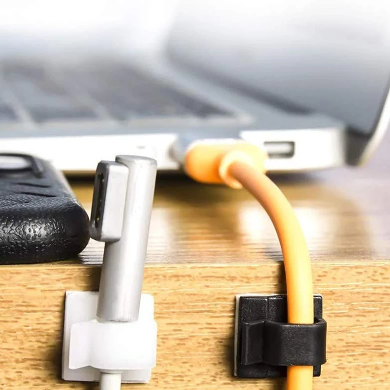 Picture 7: 10/50PCS Sujeta Cable Organizer Clips Self Adhesive Fixations Cord Clearance Wall Mounted Hook Wire Manager Cable Tie Holder