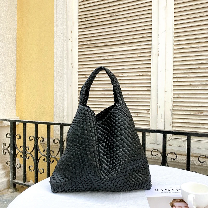 

Women Shoulder Bag Tote Bags Soft Luxury Design PU Leahter Woven Handbag Ladies Underarm New Fashion Trend Large Capacity Purses