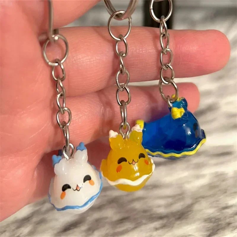 Sea Slug KeyChain -3D Resin Sea Bunny Key Chain - Ocean / Sea Animal Key Chain -Cute Fashion 2022 New