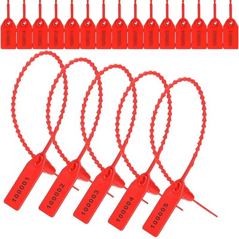 1000 Pcs Plastic Tamper Seals Fire Extinguisher Tags Security Tags Seals Safety Numbered Zip Ties Labels