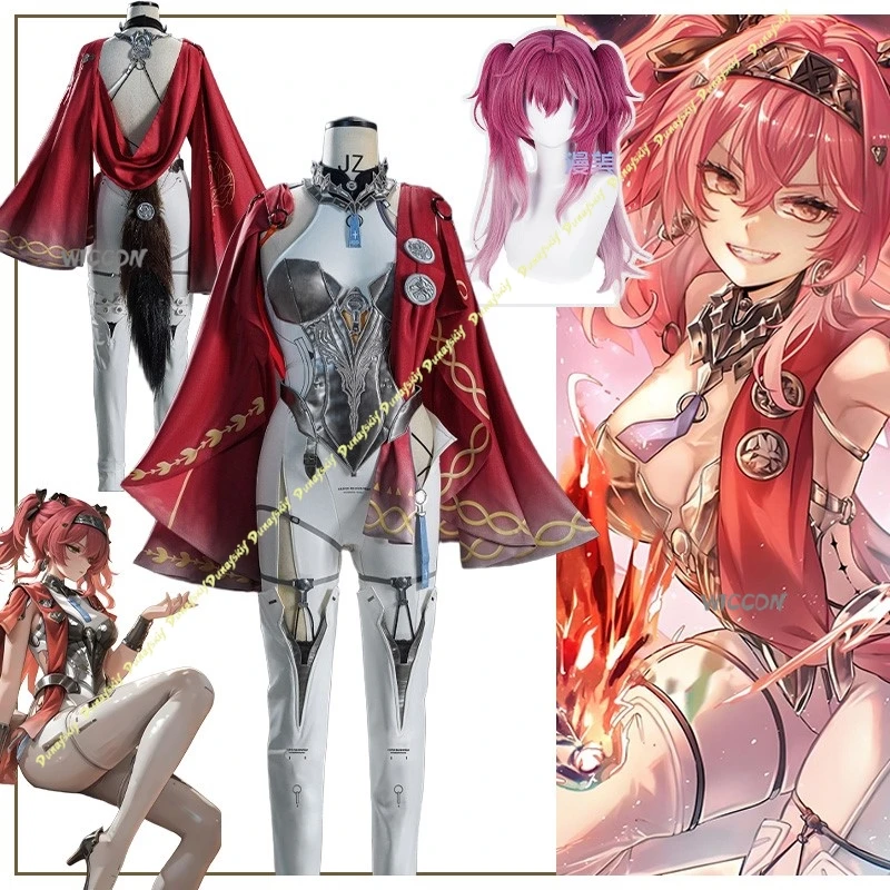 

Wuthering Waves Cosplay Costumes Girls Wigs Lupa Suit Cape Red Trousers Tail Clothe Accessories Bow Onesie Christmas Halloween