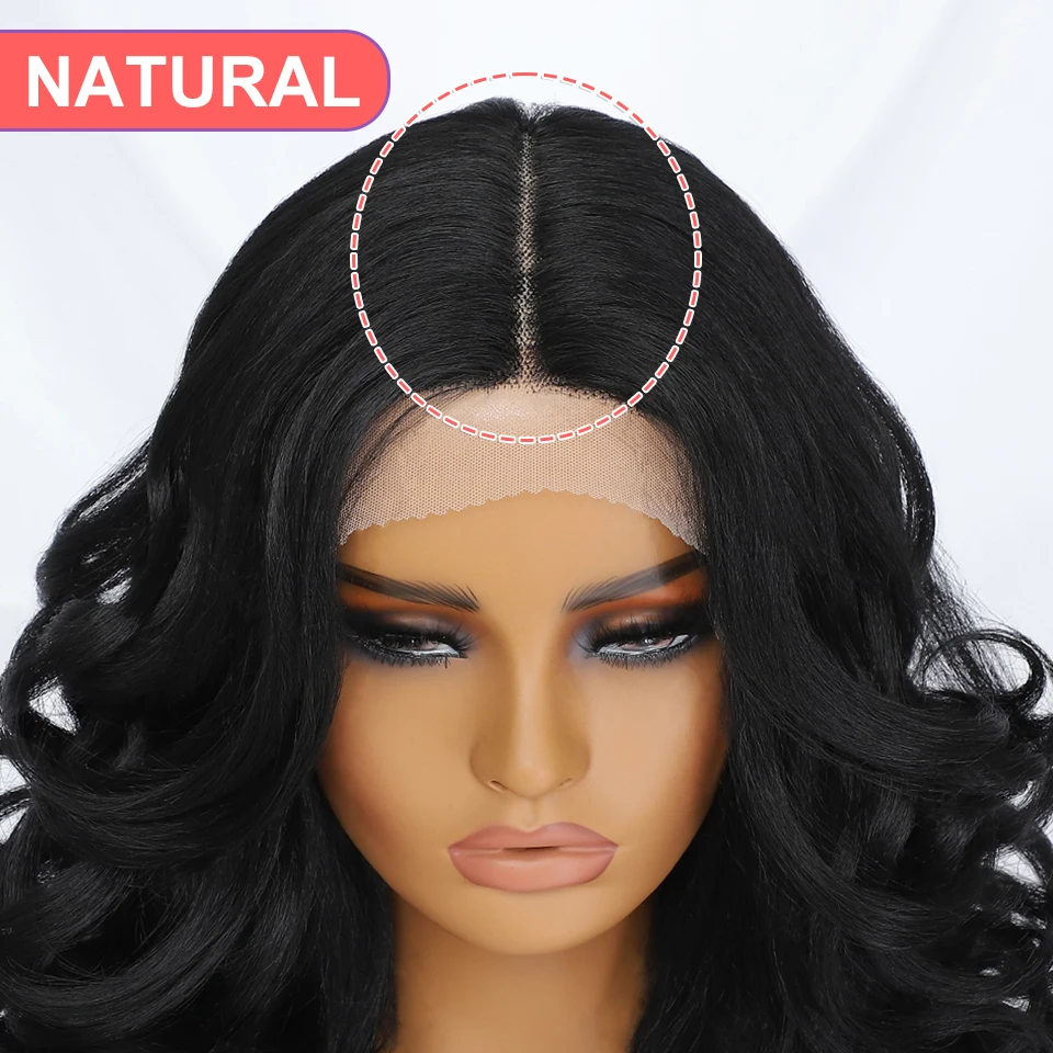 Schwarzbraune lockige Perücke, synthetische Lace-Front-Perücken für Frauen, blond, orange, weibliche Spitze-Perücke, 13 x 4,5 x 1, Cosplay-Haar, täglicher Gebrauch – Detail 16