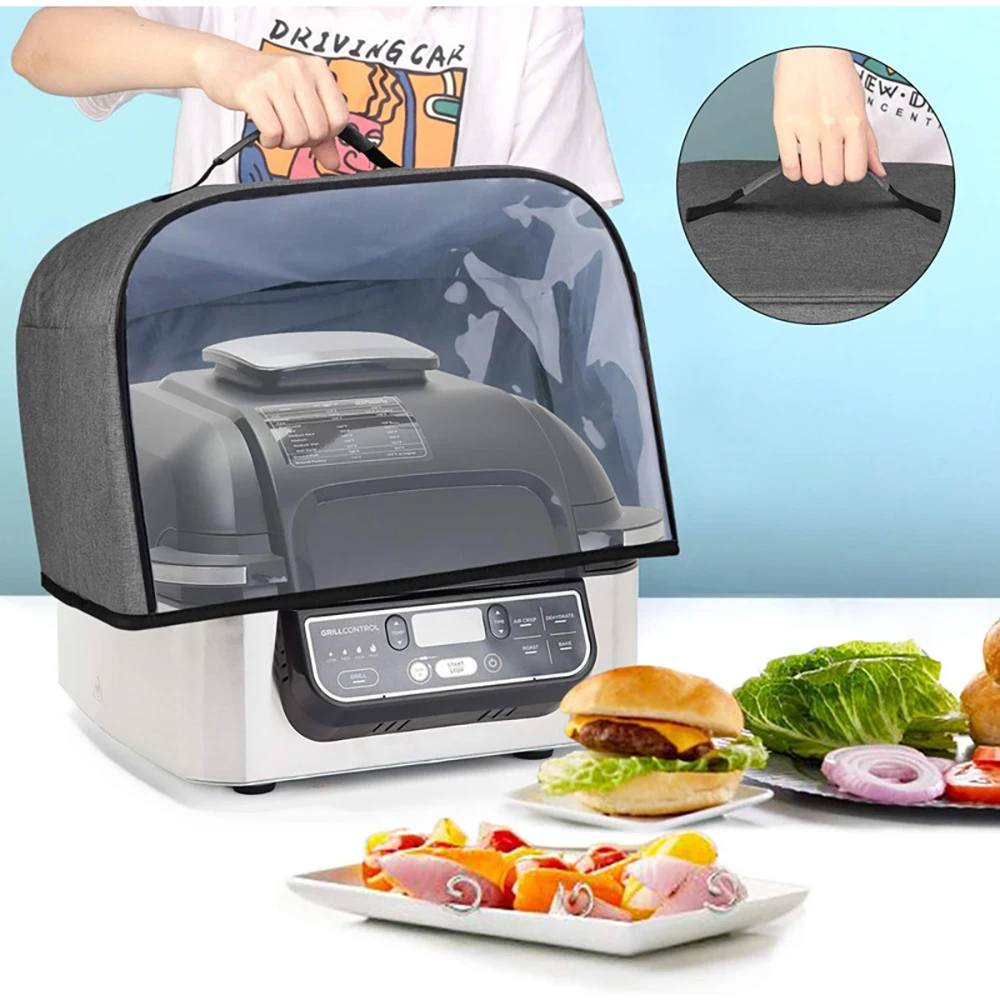 Kitchen Toaster Cover Air Fryer Cover Durable Dust Cover Toaster Case with Storage Pockets for Ninja Foodi Grill AG301 AG302