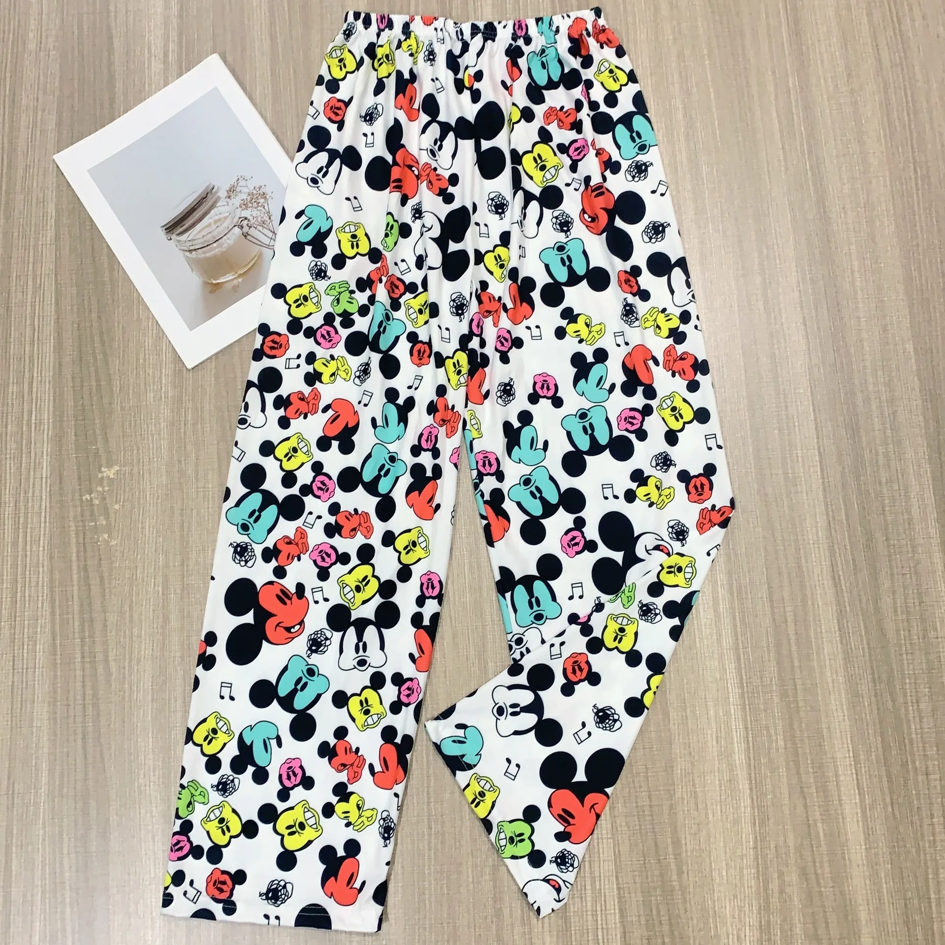 Sanrio Hello Kitty Cute Pink Casual Pants Cartoon Spring Summer New Loose Straight Trousers Y2k Women Cotton Fashion Home Pants