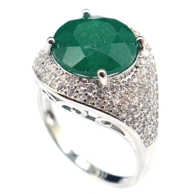 20 x 18 mm wunderschöne 5,6 g echte blaue Saphirgrün Smaragd Rot Rubin CZ Damen Verlobungsringe aus Silber