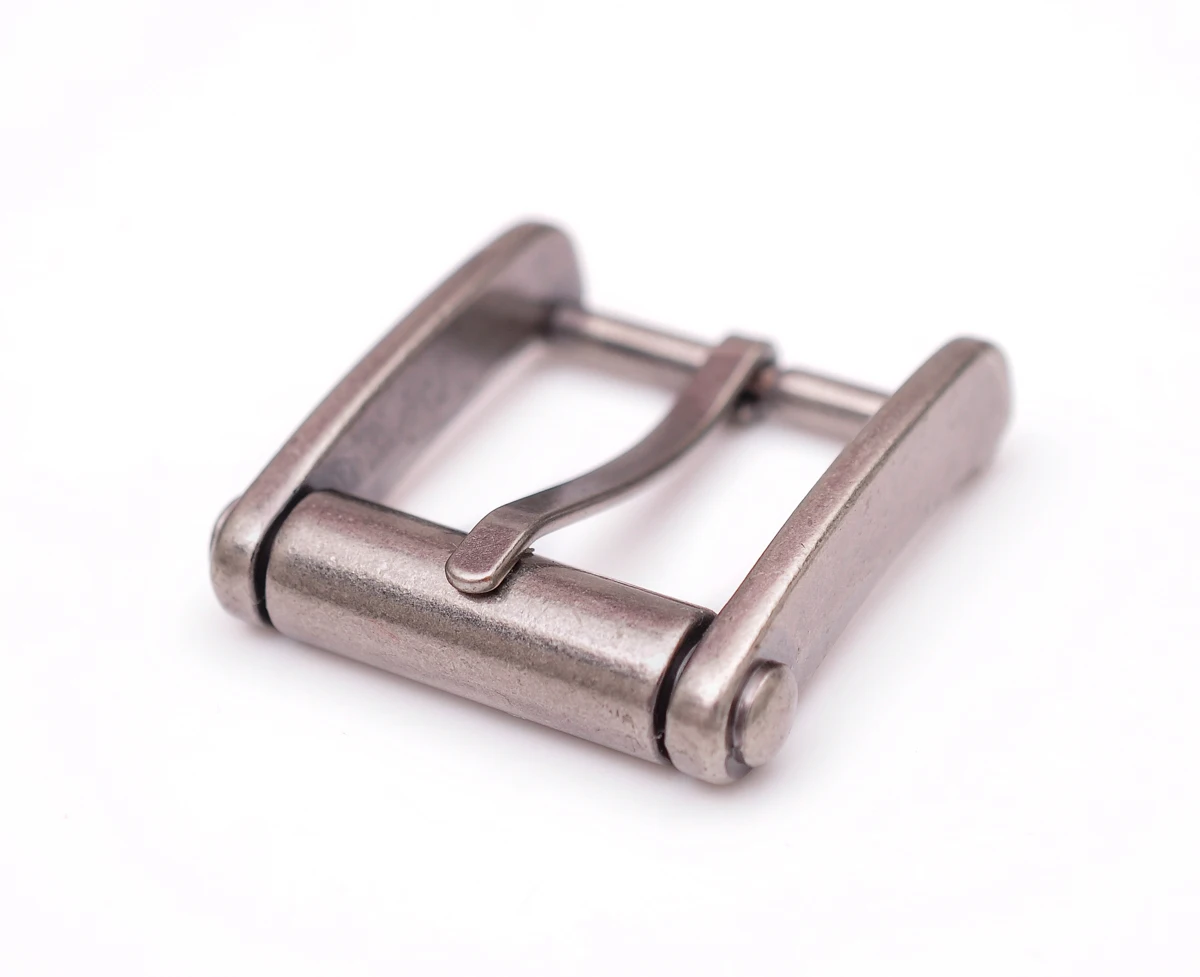 32Mm Novelty Heavy Mens Retro Solid Silver Single Prong End Bra Heel Bar Metal Roller Belt Buckle for Leathercraft