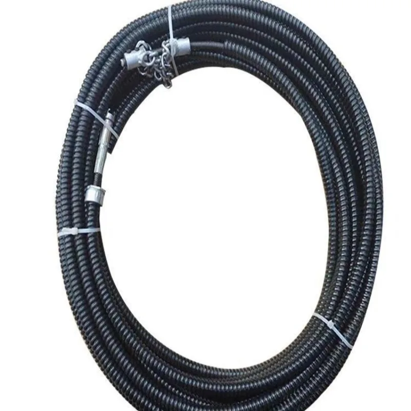 Impact drill dredging sewer main pipe hard cement concrete plugging solid spring double layer rotating shaft