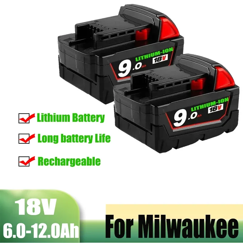 

For Milwaukee M18 M18B6 18V XC 9Ah 6Ah Li-ion Battery 48-11-1860 /Charger rechargeable battery