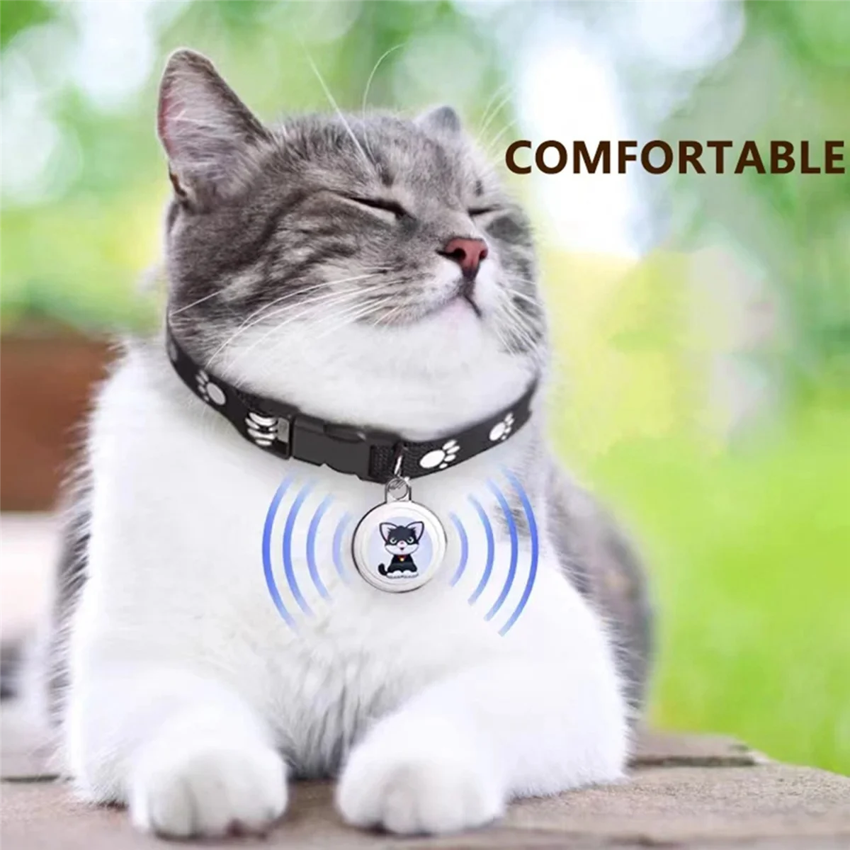 ZIZI 3X Pet Anti Lost GPS Tracker Bluetooth Smart Wearable Waterproof Locator في الوقت الحقيقي تتبع طوق العثور على جهاز، قطة
