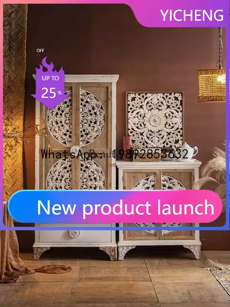 QQ GG8American Country Corner Cabinet Storage Solid Wood Porch Vintage Storage Cabinet B & B Complete Package