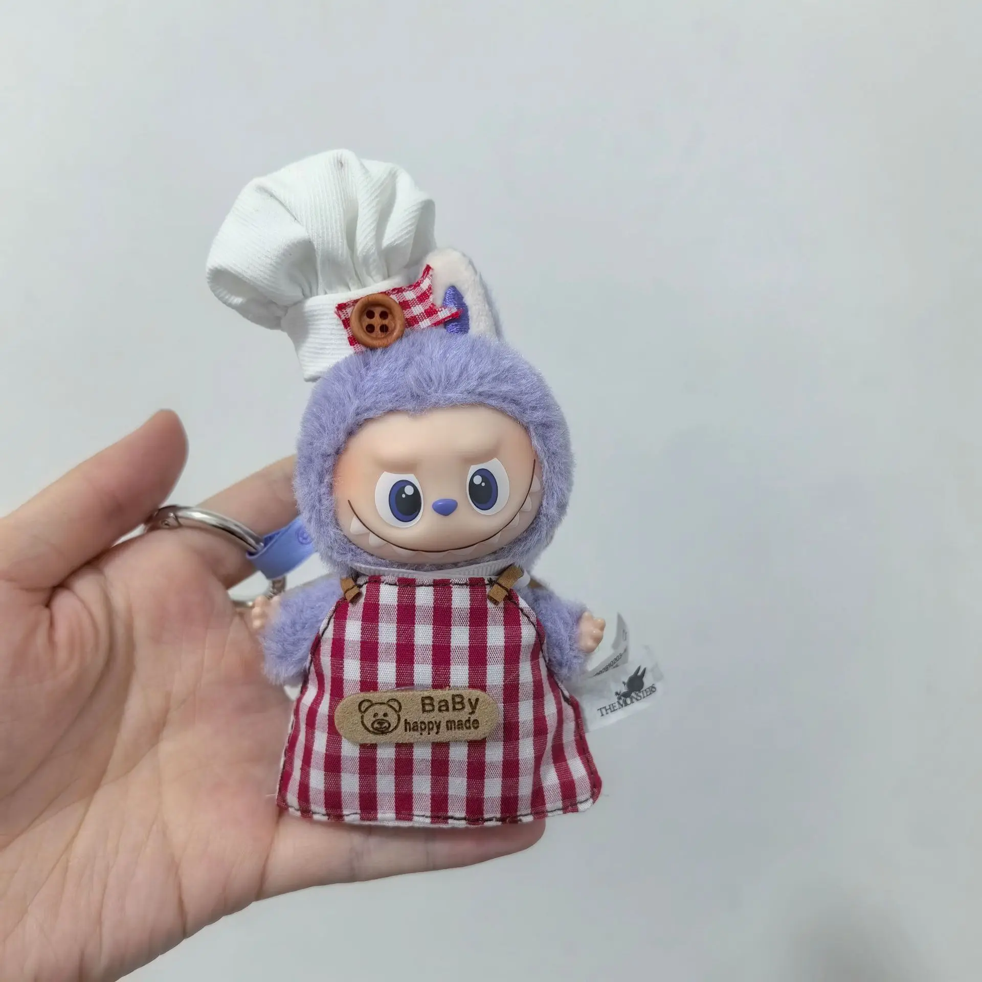 Vestiti per bambole Mini Labubu 4.0 da 10 cm, grembiule Labubu di quarta generazione e accessori per vestiti uniformi da chef per Mini Labubu