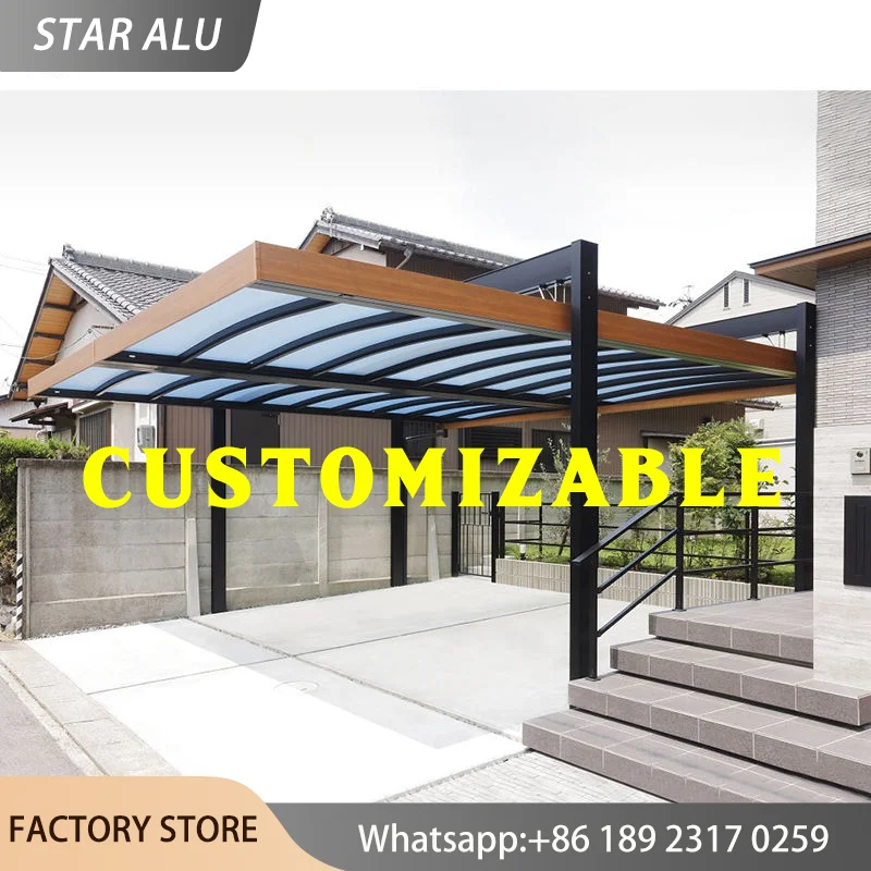 Snow Load Any Size Custom Polycarbonate Carport Heavy Duty Aluminum Awning Outdoor Patio Cover Rain Shelter Parking Canopy Tent
