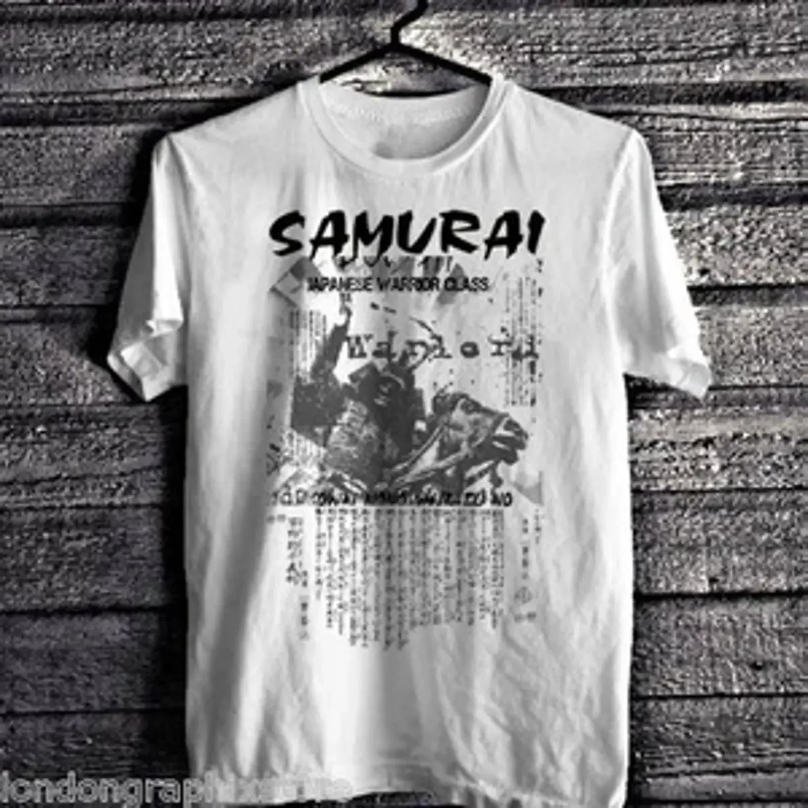 Camiseta de samurái japonés, camiseta de algodón con espada de bushido de Miyamoto Mushashi, camiseta vintage lavada ligeramente versátil, Unisex, cómoda para hombre