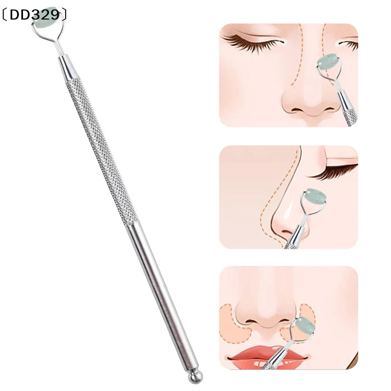 Eye Anti Wrinkle Natural Jade Roller Guasha Skin Scraper Facial Set Facial Stone Firming Face Anti-Aging Eyes Massager〔DD329〕