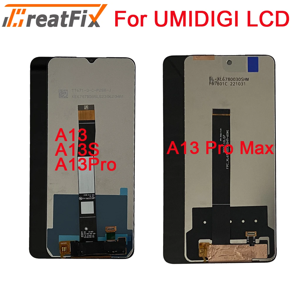 Original For UMIDIGI A13 Pro Max 5G LCD Display Front Touch Screen Panel Replacement For UMIDIGI A13Pro A13S A13 LCD Display