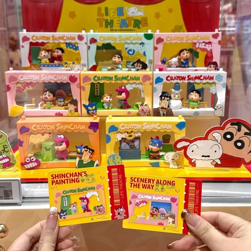 Authentieke Crayon Shin-chan Life Theater Blind Box Scène Beeldje Speelgoed Collectible Gift"