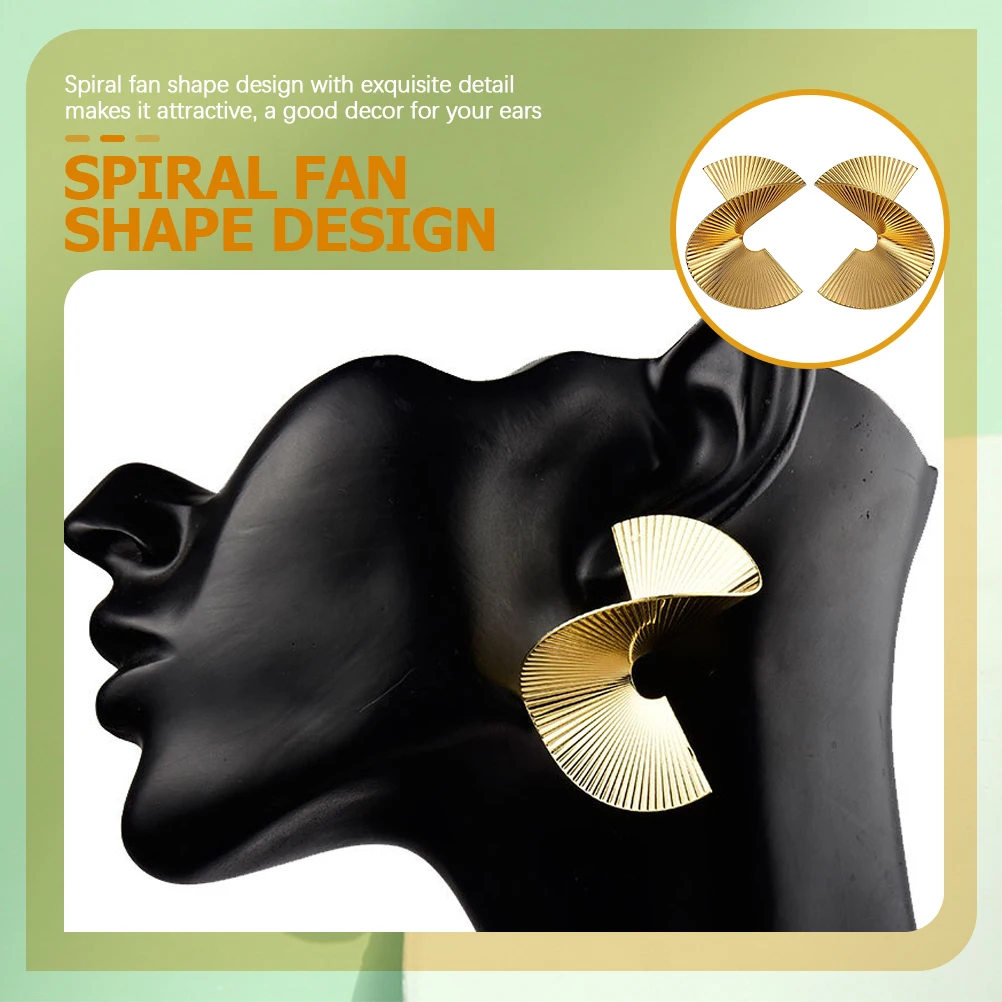 

1 Pair Spiral Alloy Lightweight Dangle Earrings For Women Vintage Gold Statement Bohemian Jewelry Gift Fashion Ear Decor