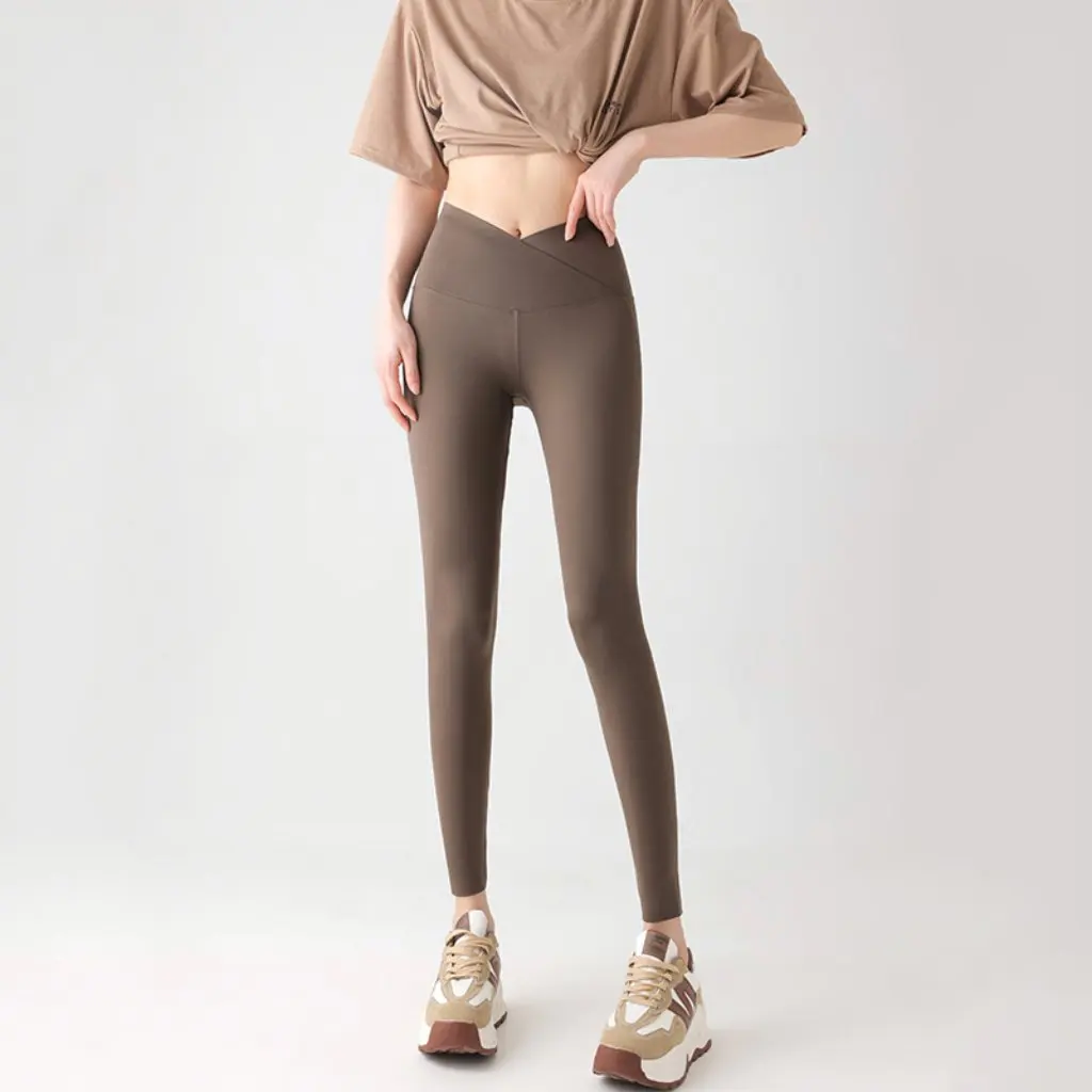 レディース ハイストレッチ クロスウエスト Vウエスト バービーパンツ スリミングレギンス ヒップアップ ヨガ シャークパンツ 春秋用