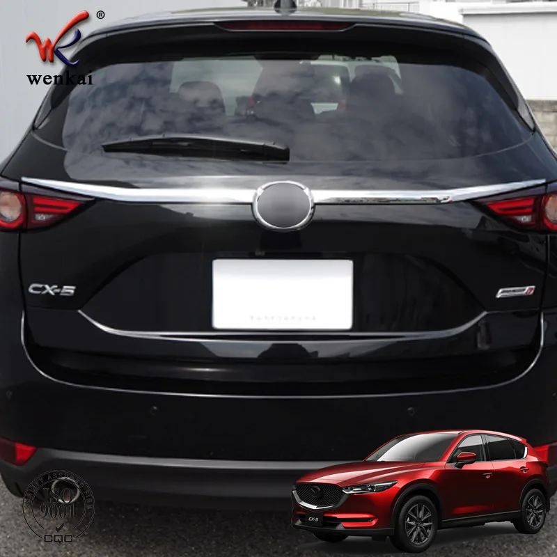

Car Back Rear Tail Box Door Trim Stickers Strips Chrome Moulding Accessories For Mazda CX-5 CX5 2017-2021 KF