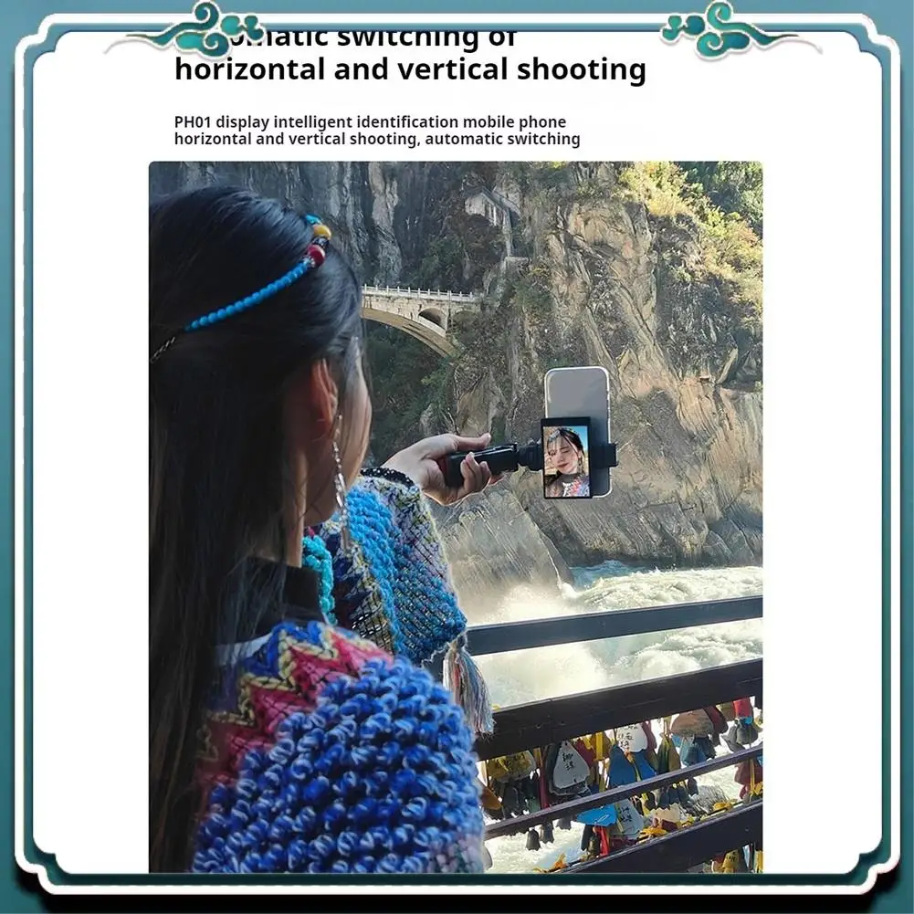 شاشة مراقبة سيلفي للهواتف الذكية سهلة الاستخدام، مغناطيسية باستخدام الكاميرا الخلفية للهاتف لمدونة الفيديو السيلفي والبث المباشر لهاتف Android Iphone #3