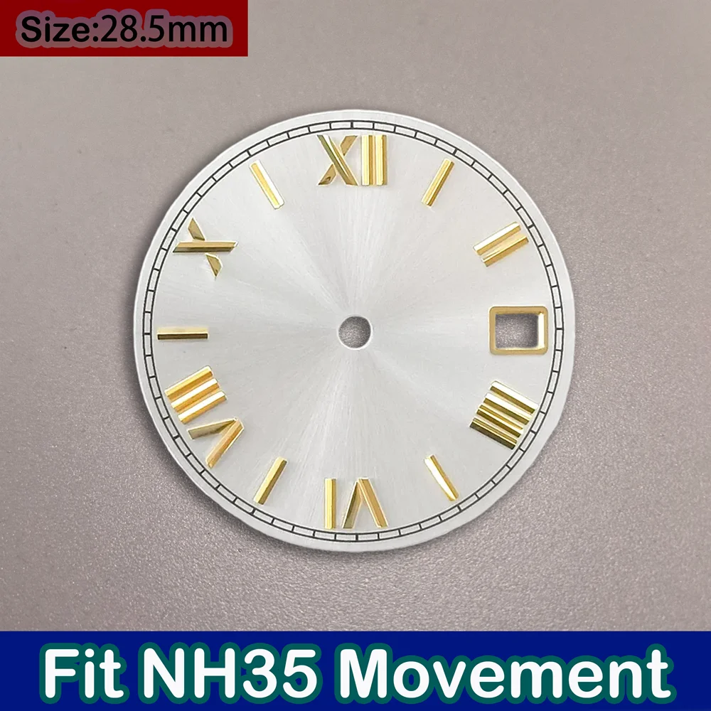 31mm Watch Dial for NH35 NH36 Movement Day Date Arabic Numerals Sunray Men's Watch Mod Replacement Face Parts