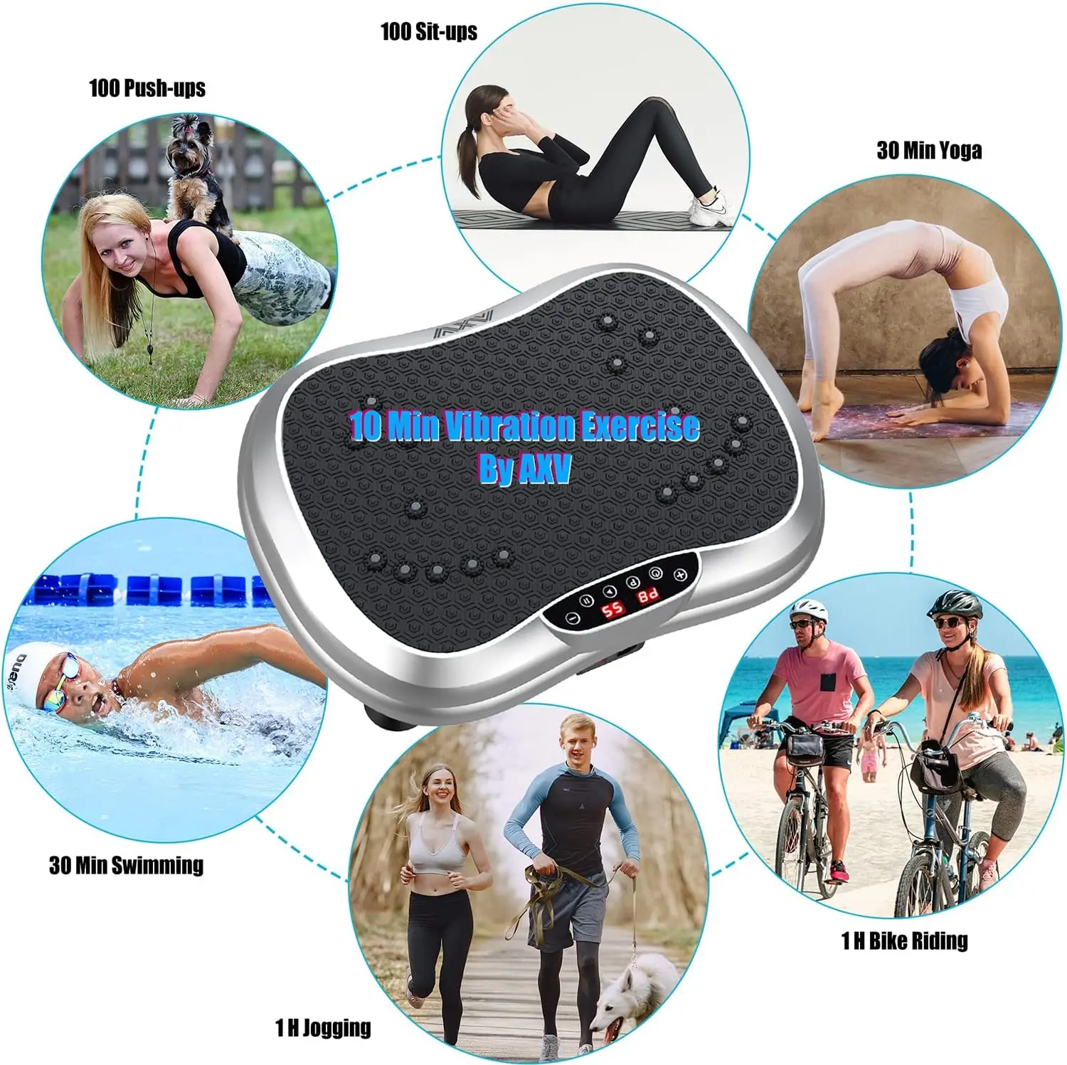 Vibration Plate Exercise Machine Whole Body Workout Portable Mini Vibrate Fitness Platform Lymphatic Drainage Machine for Weight