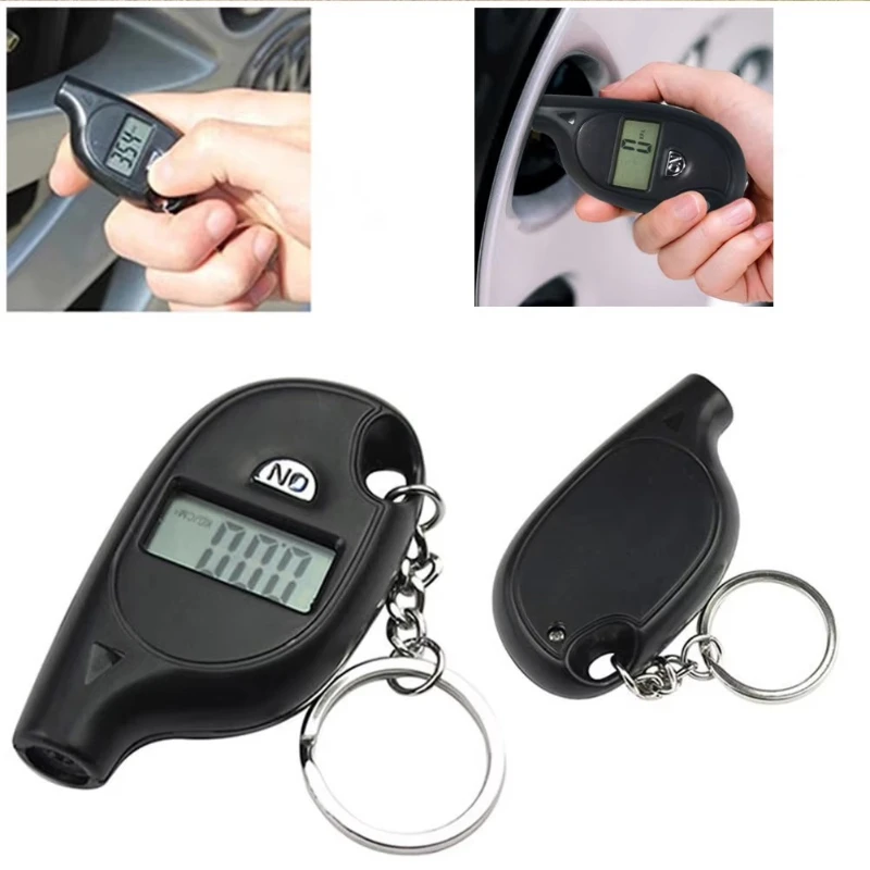 1/4pcs Mini Tire Gauge Digital Lcd Display Motorcycle Bike Car Tire Air Pressure Tester Meter Auto Tyre Safety Diagnostic Alarm
