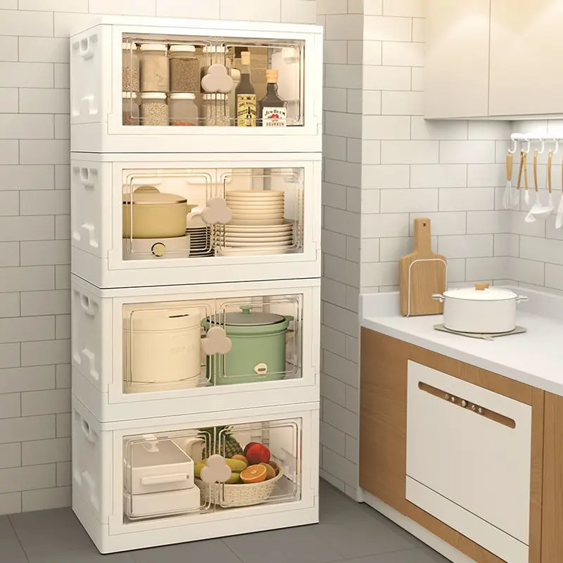 2 Size Storage Cabinets For Kitchen, Bedroom, Living Room, Office, Stackable Cube Storage Organizer