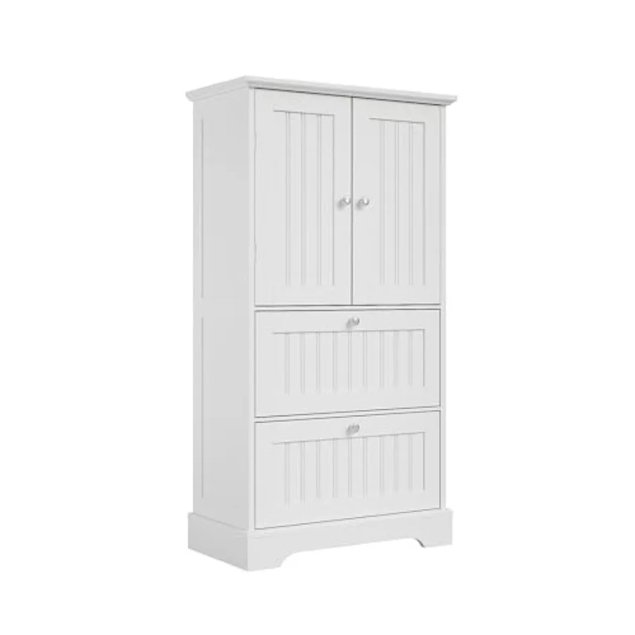 

Bathroom Floor Cabinet, Bathroom Storage Cabinet with Drawers and Adjustable Shelf, Freestanding Cupboard Pantry for Kitchen, L
