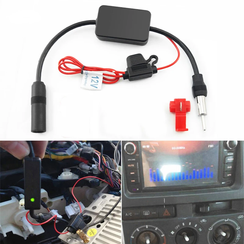 12V Car Radio Antenna FM/AM Radio Signal Amplifier Booster Car Antenna Aerials 80-108MHZ For Marine Boat Auto