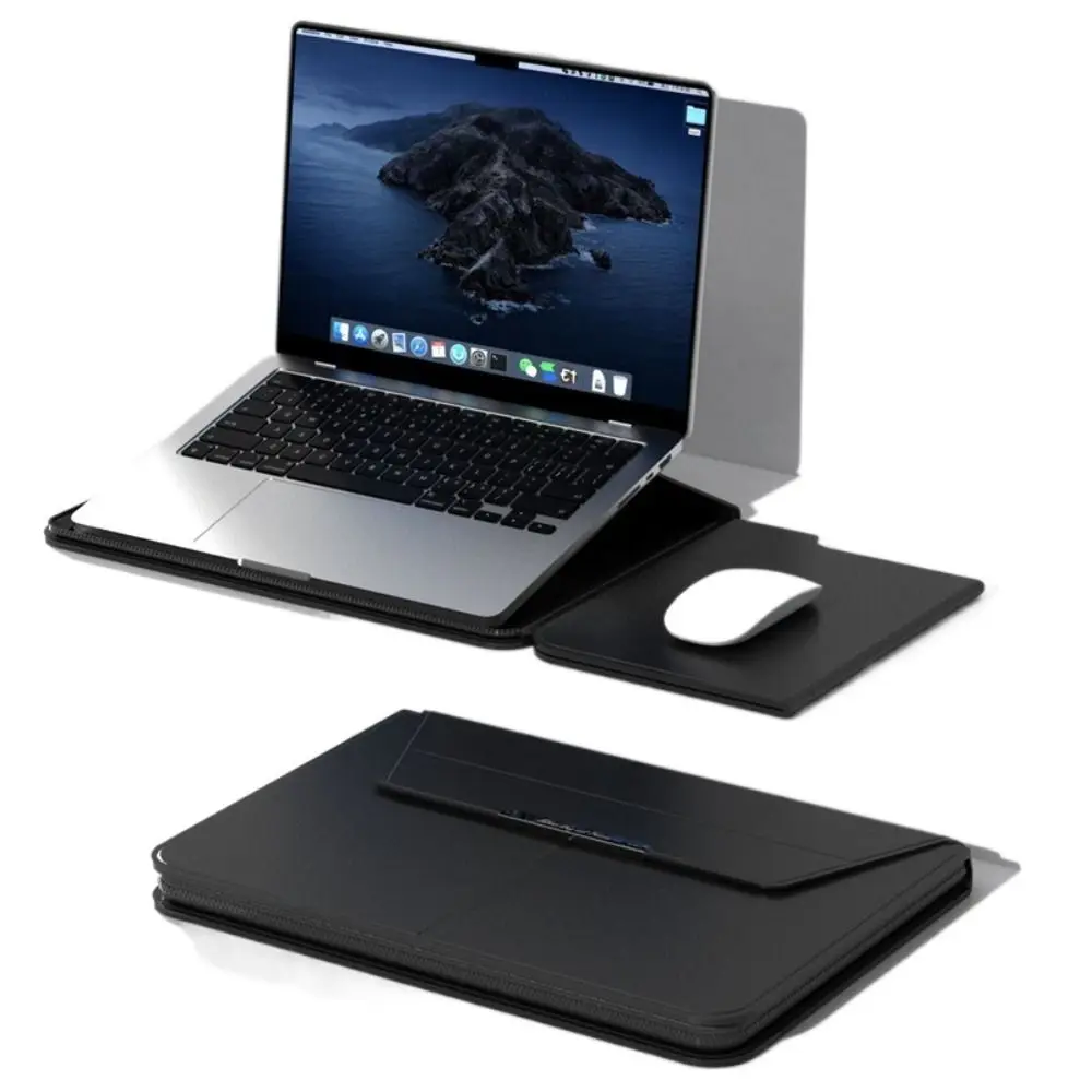 13-14/15-16 Inch Laptop Sleeve Holder Automatic Closing with Stand Notebook Case Multifunction Leather for Macbook Air