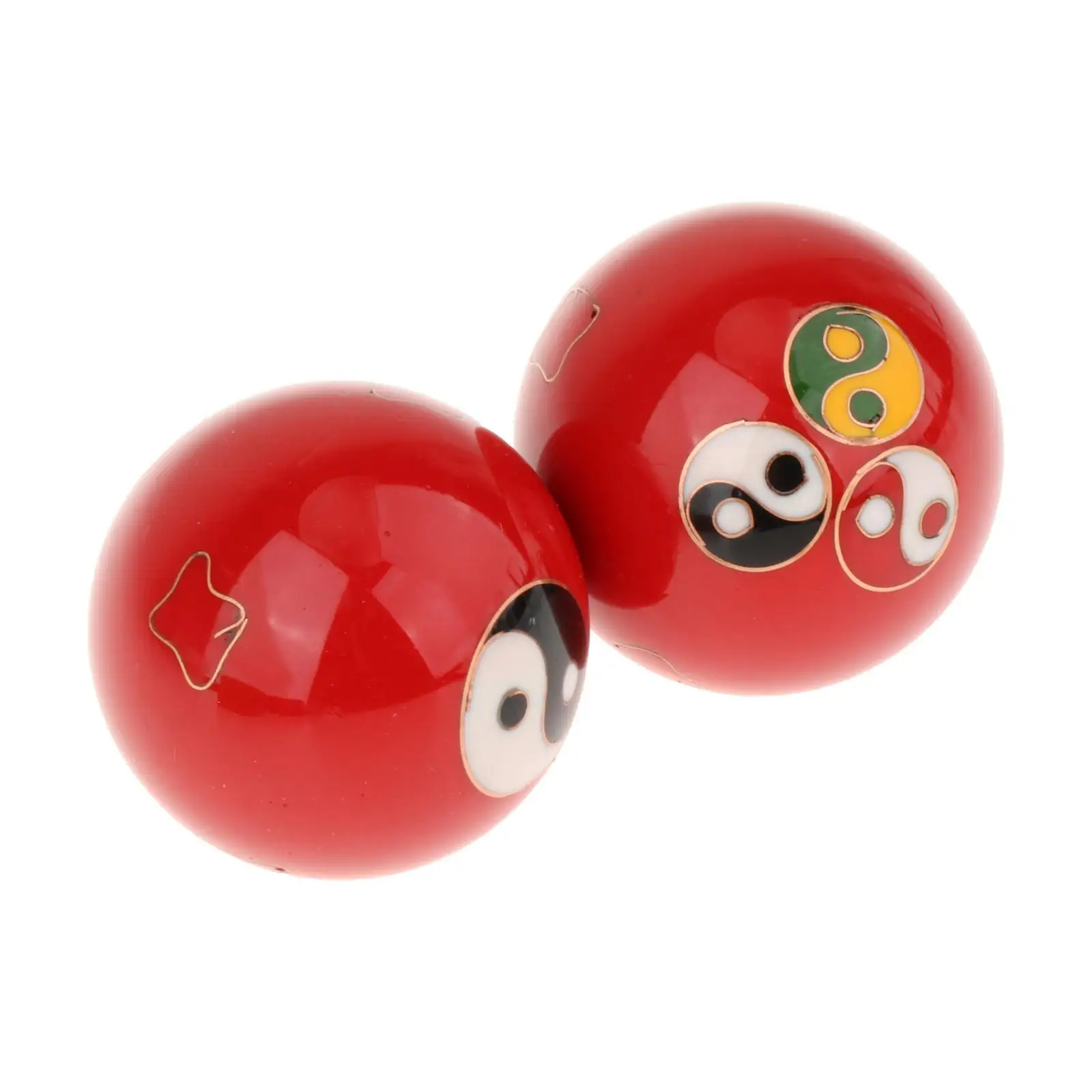 Hand Massage Balls Enamel Fitness Finger Exercise Baoding Balls for Home Office Relaxation and Elderly Care