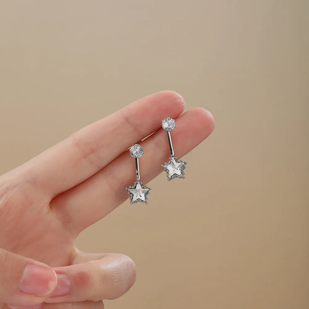Luxury Sparkling Star Earrings, Ultra Sparkle Rhinestone Stud Earrings, High-end Party Jewelry Wholesale