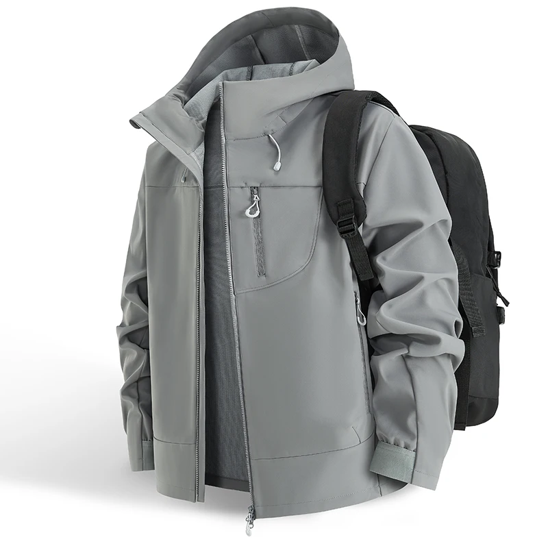 

Autumn new couple soft-shell down jacket, high-quality trendy brand outdoor mountaineering windproof and waterproof coat