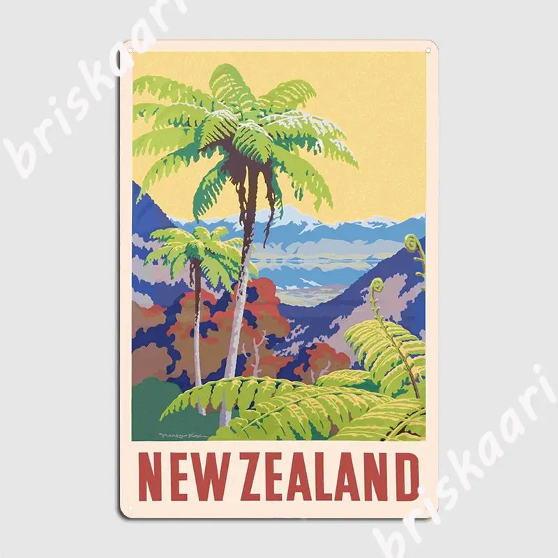 Vintage New Zealand Print Poster Metal Plaque Custom Wall Decor Garage Club Club Home Tin Sign Poster