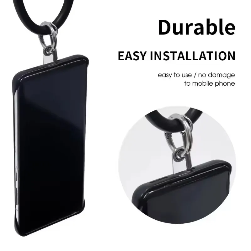 Universal Transparent Phone Tether Tab Cellphone Lanyard Straps Replacement Patches with Metal Ring Clear Hanging Cord Cards