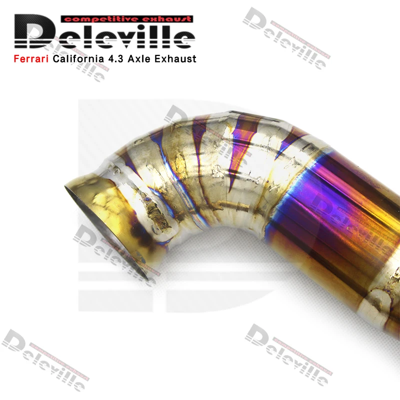 OEM Axle Back Car Exhaust Pipes For Ferrari California 4.3L 2009-2014 Vacuum Valve Titanium Muffler view 2
