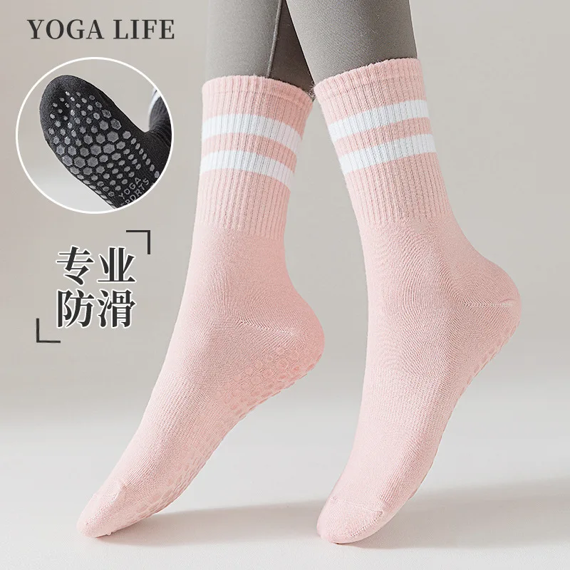 Katoenen Yoga Mid-Tube Professionele Antislip Sokken Siliconen Indoor Fitness Vloer Sokken Dance Pilates Sportsokken Damessokken