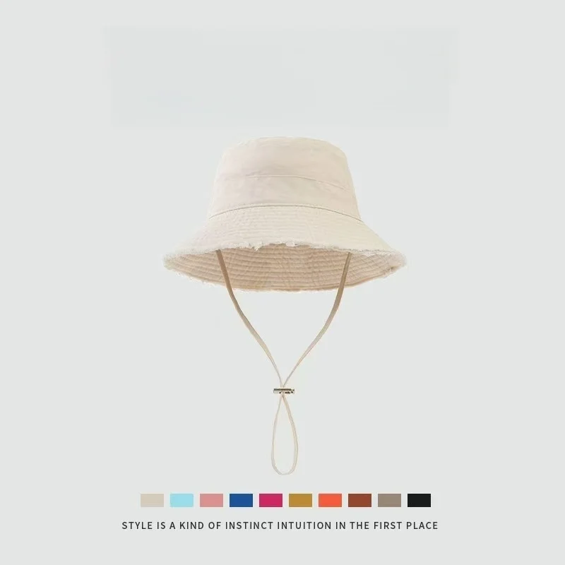 جديد عصري نمط قبعة بحافة مقاومة للشمس قابل للتعديل قبعة صياد مهدب بلون الصيف ظلة قبعة أربعة مواسم