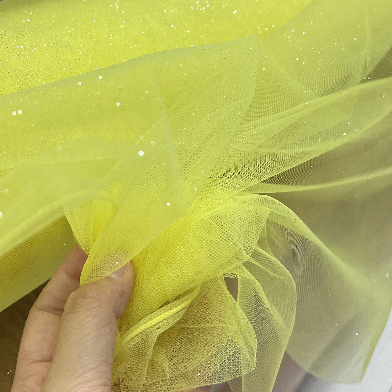 champagne Glitter Sequin tulle Silver Mesh Sparkle Fabric For Party Wedding Dresses Diy Sewing Champagne, Black White Color