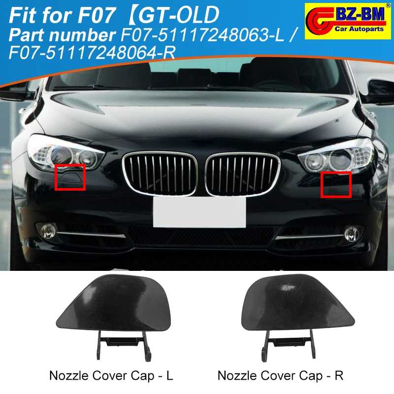 Washer Headlight Cover For BMW 5 GT F07 Front bumper Cap Left or Right Side Cover 51117248063 51117248064 