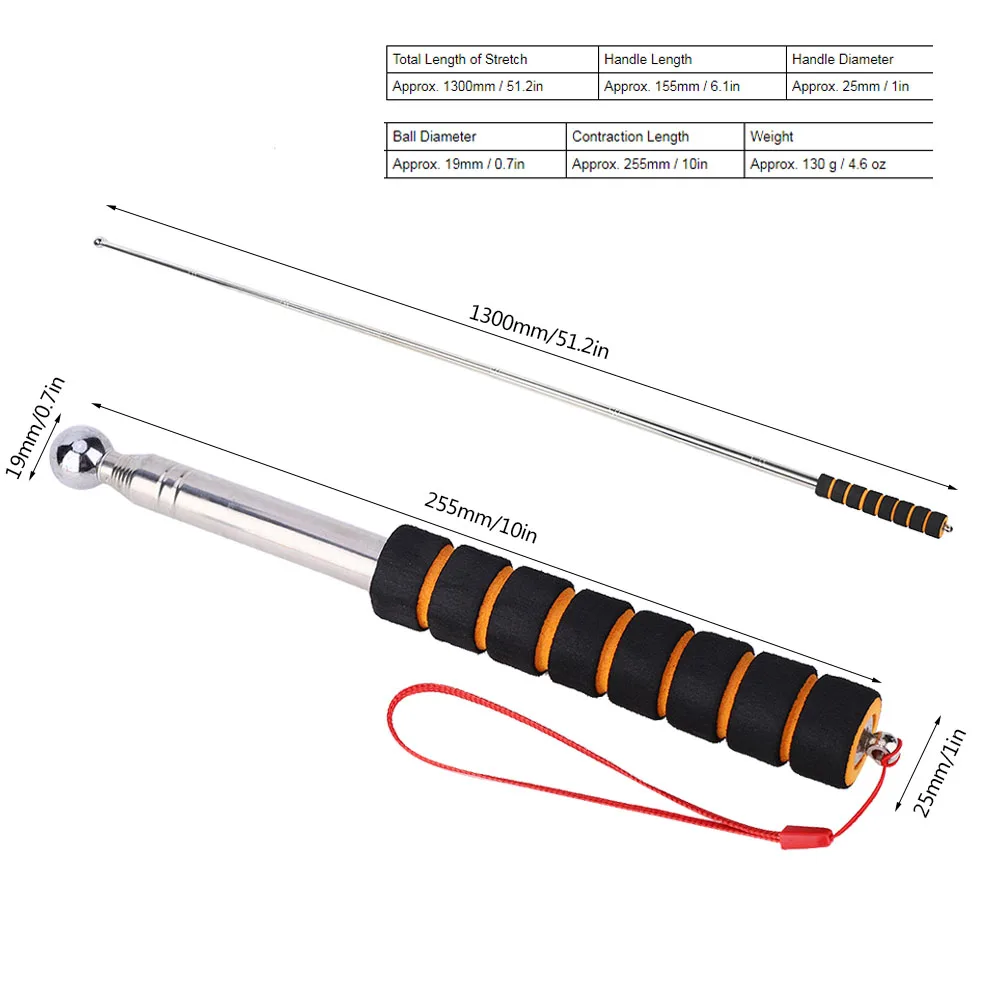 Shockproof Empty Drum Hammer with Sponge Handle Portable Tile Inspection Tool 130CM