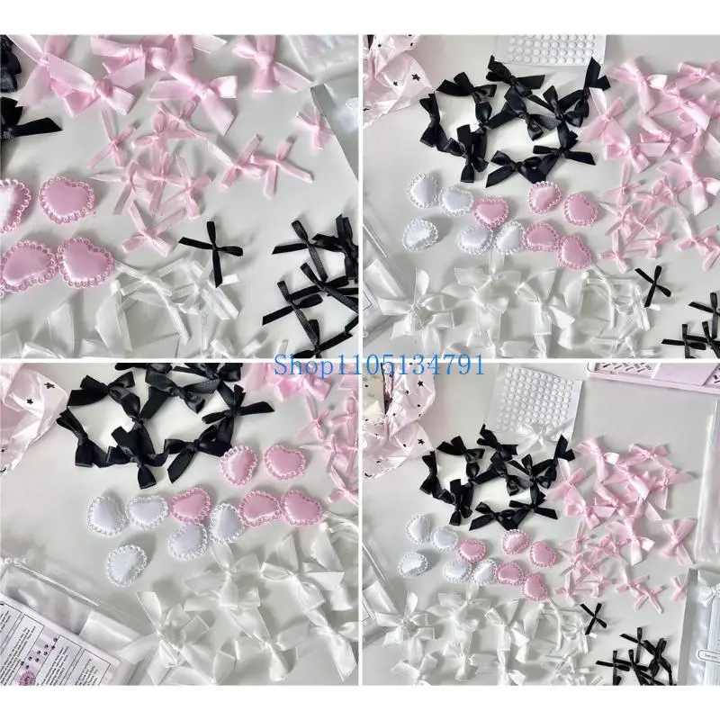 

98km Pack of 10 Beautiful Bowknot Heart Packaging Material Card Cover DIY Decoration