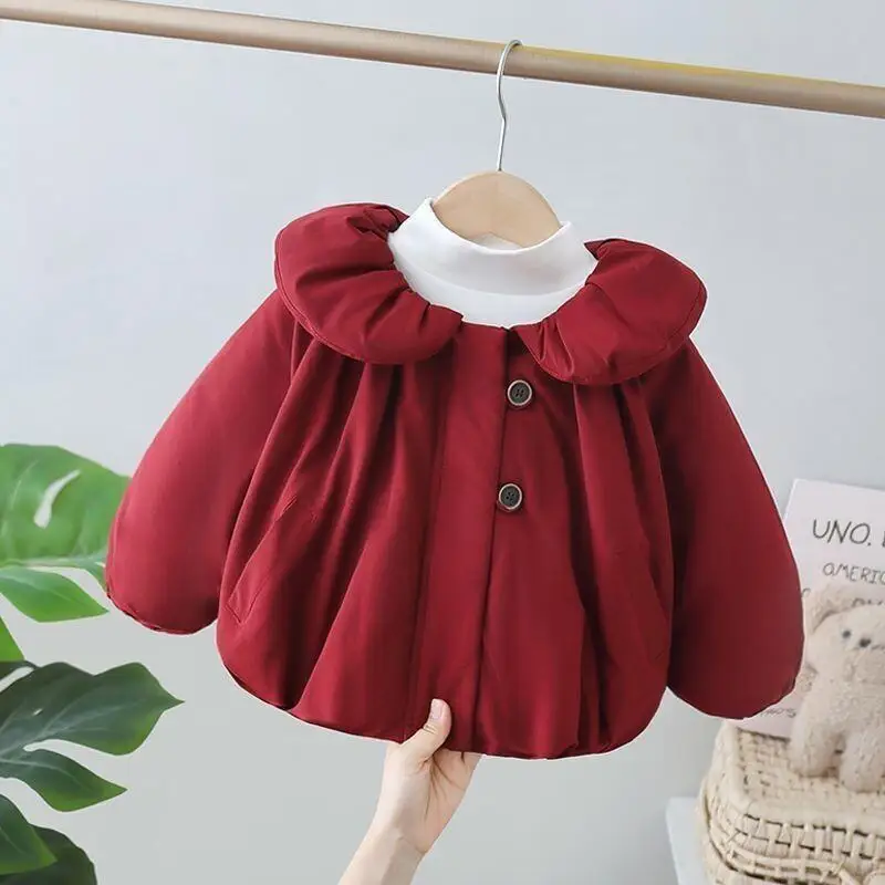 

Autumn Winter Girls' Padded Jacket New and Stylish Children's Padded Coat Fleece Lined Thicken warm Loungewear Kids Clothes