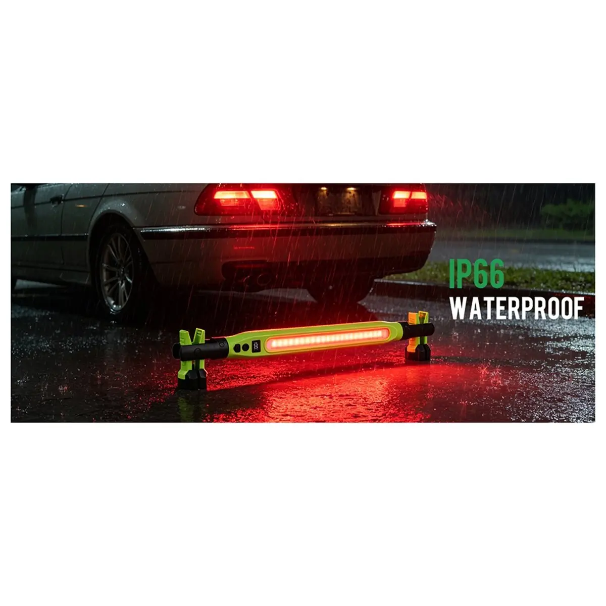 DT35BG Rechargeable LED Work Light 52cm Under Hood Light Bar Magnetic COB Trouble Light 360° Swivel Hook for Car Repair Camping