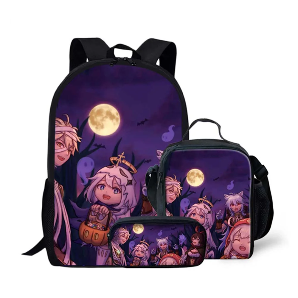 

Creative Popular Novelty Funny Genshin Impact 3D Print 3pcs/Set pupil School Bags Laptop Daypack Backpack Lunch bag Pencil Case