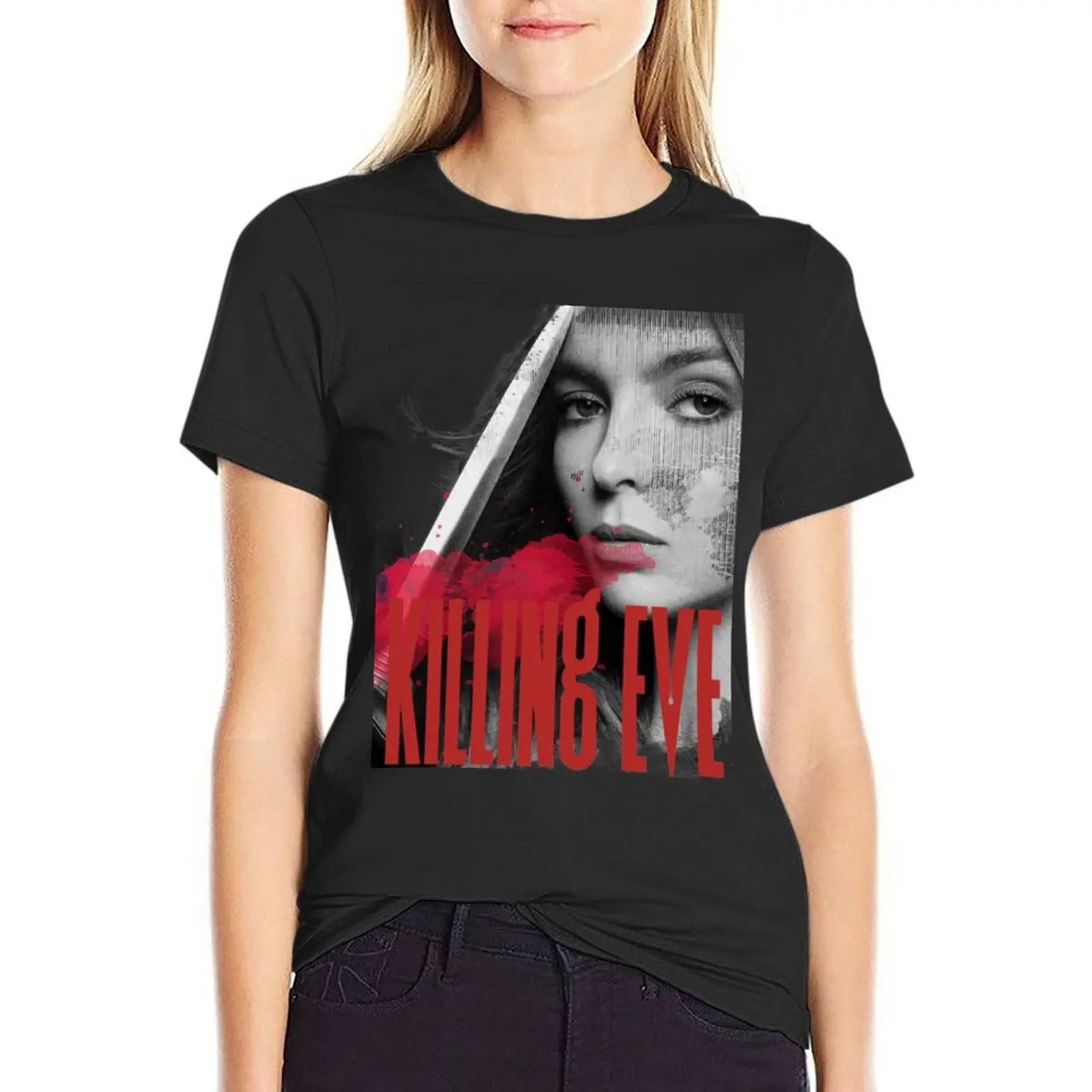 Killing Eve Poster- Villanelle T-Shirt korean fashion funnys hippie clothes t-shirts for Women pack