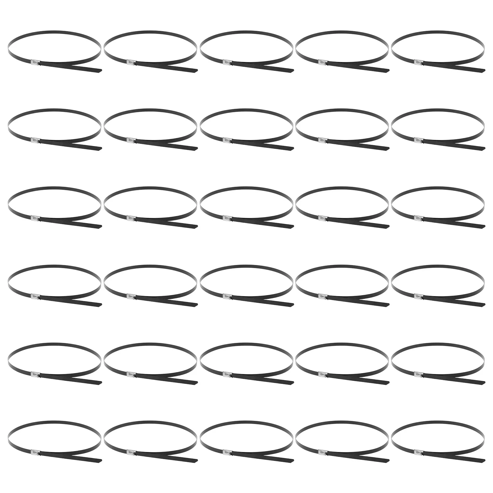 

30 Pcs Stainless Steel Cable Ties 400mm x 4.6mm Black Heavy Duty Multi Purpose Zip Ties Reusable Hose Clamp